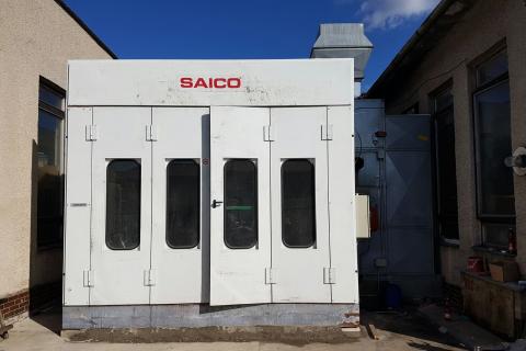 Lakovací kabina Saico Export, r.v. 2002, výkon 26000 m3/h
